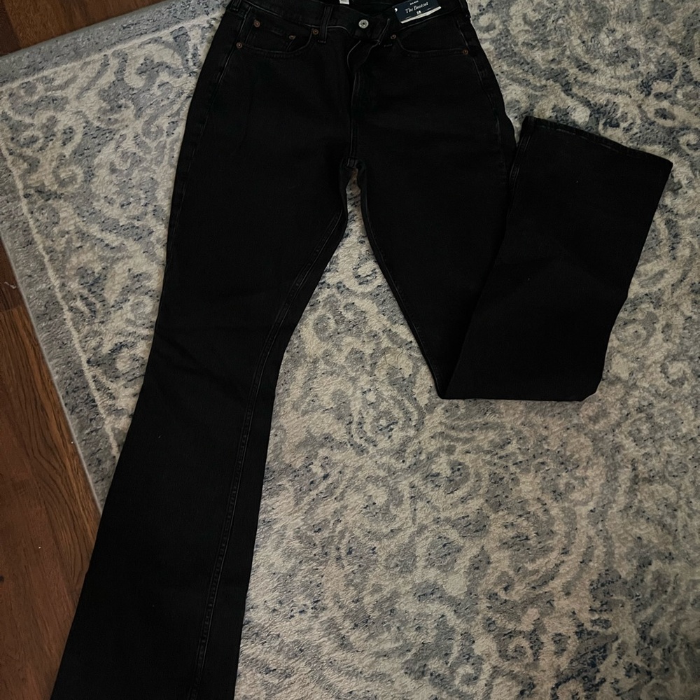 Abercrombie & Fitch Black Mid Rise Bootcut Jeans in Long
